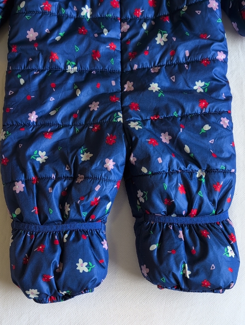 Joe Fresh Floral Puffer Snowsuit Fleece Lined One Piece Bunting Baby Girl 6-12M - Picture 9 of 9